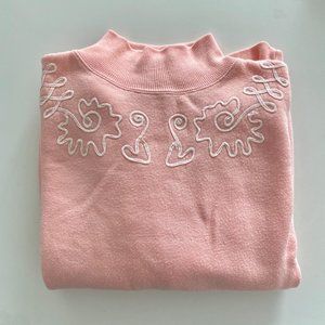 Vintage bubblegum pink mockneck sweater